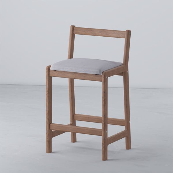 Барный стул со спинкой, мягкое сиденье — черненый дуб