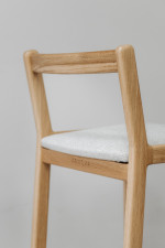 Барный стул со спинкой, мягкое сиденье — натуральный дуб — изображение 5