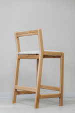 Барный стул со спинкой, мягкое сиденье — натуральный дуб — изображение 6