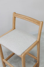 Барный стул со спинкой, мягкое сиденье — натуральный дуб — изображение 3