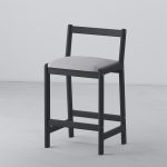 Барный стул со спинкой, мягкое сиденье — дуб «уголёк»