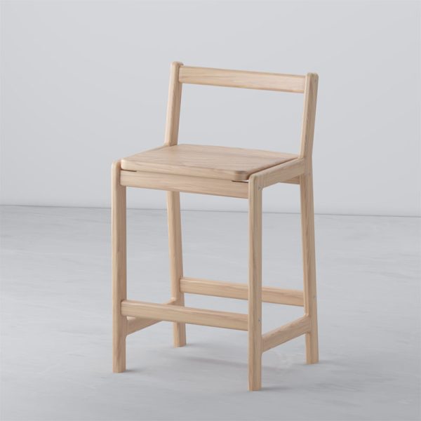 Барный стул со спинкой — беленый дуб
