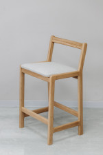 Барный стул со спинкой, мягкое сиденье — натуральный дуб — изображение 2