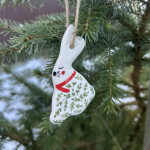 Набор новогодних игрушек 6 шт. Дуб+керамика №1 — изображение 3