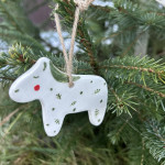 Набор новогодних игрушек 6 шт. Дуб+керамика №1 — изображение 4