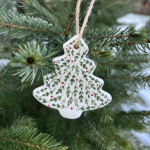 Набор новогодних игрушек 6 шт. Дуб+керамика №1 — изображение 5